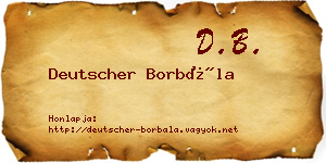 Deutscher Borbála névjegykártya